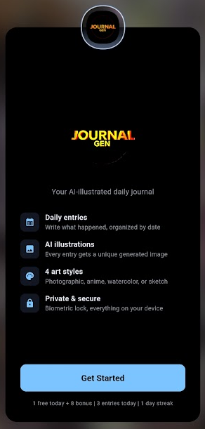 Landing screen